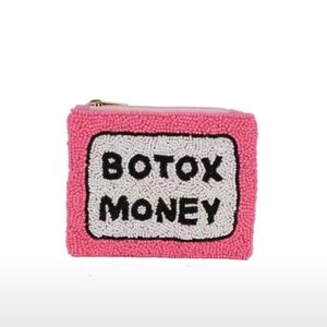 Beaded Pink Botox Money Coin purse